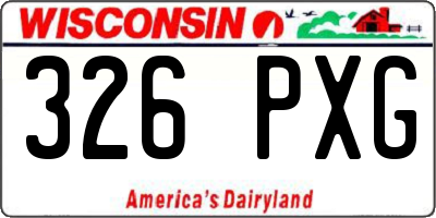 WI license plate 326PXG