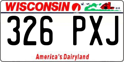 WI license plate 326PXJ