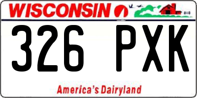 WI license plate 326PXK