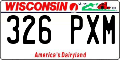 WI license plate 326PXM