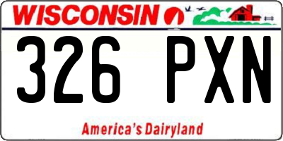 WI license plate 326PXN