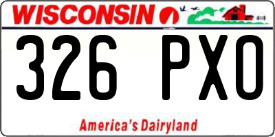 WI license plate 326PXO