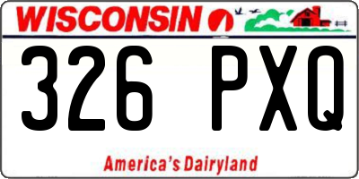 WI license plate 326PXQ