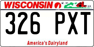 WI license plate 326PXT