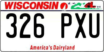 WI license plate 326PXU