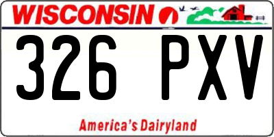 WI license plate 326PXV