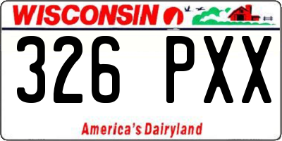 WI license plate 326PXX