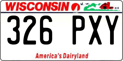 WI license plate 326PXY