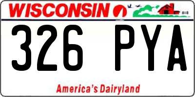 WI license plate 326PYA