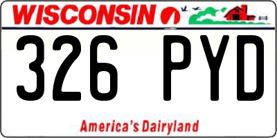WI license plate 326PYD