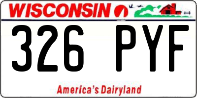 WI license plate 326PYF