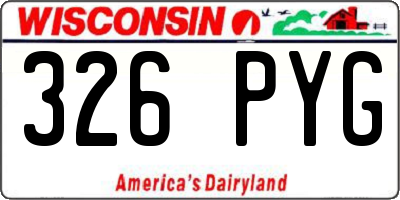 WI license plate 326PYG