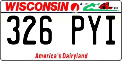 WI license plate 326PYI