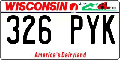 WI license plate 326PYK