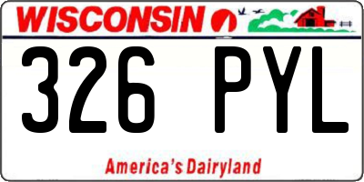 WI license plate 326PYL