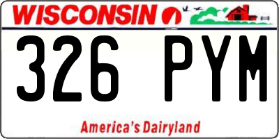 WI license plate 326PYM