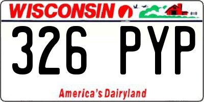 WI license plate 326PYP