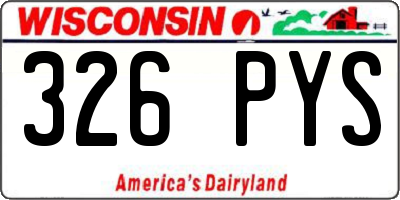 WI license plate 326PYS