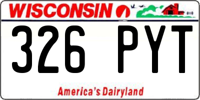 WI license plate 326PYT
