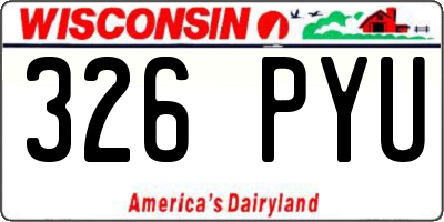 WI license plate 326PYU
