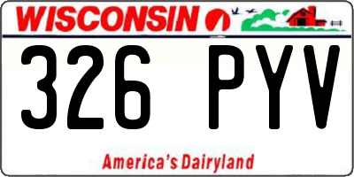WI license plate 326PYV