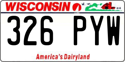 WI license plate 326PYW