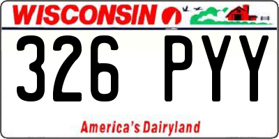 WI license plate 326PYY