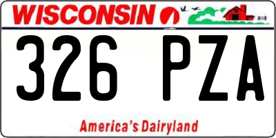 WI license plate 326PZA