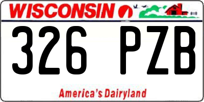 WI license plate 326PZB