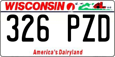WI license plate 326PZD