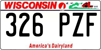 WI license plate 326PZF