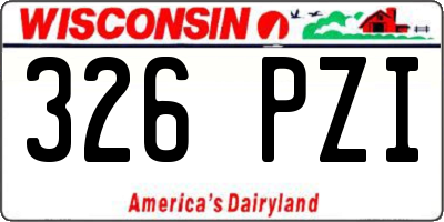 WI license plate 326PZI
