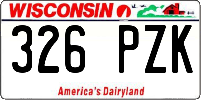 WI license plate 326PZK