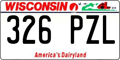 WI license plate 326PZL
