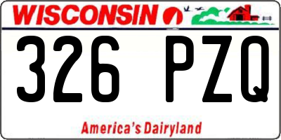 WI license plate 326PZQ