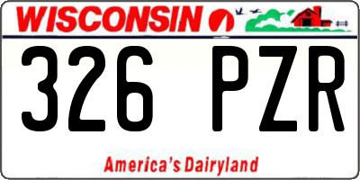WI license plate 326PZR
