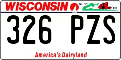 WI license plate 326PZS