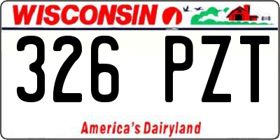 WI license plate 326PZT