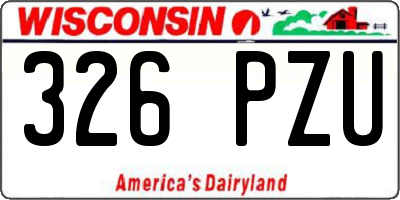 WI license plate 326PZU