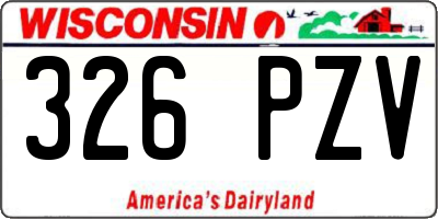 WI license plate 326PZV