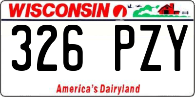 WI license plate 326PZY