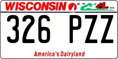 WI license plate 326PZZ