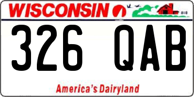 WI license plate 326QAB