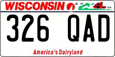 WI license plate 326QAD