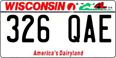 WI license plate 326QAE