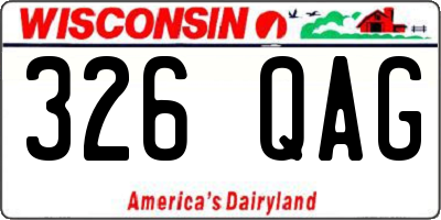 WI license plate 326QAG