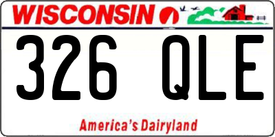 WI license plate 326QLE
