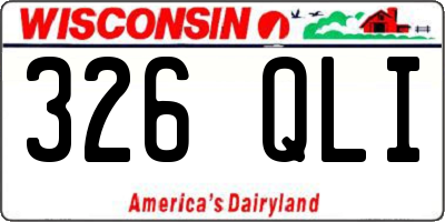 WI license plate 326QLI