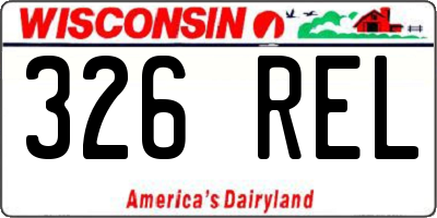 WI license plate 326REL