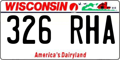 WI license plate 326RHA